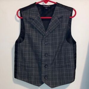 George boy's Gray Plaid Suit Vest